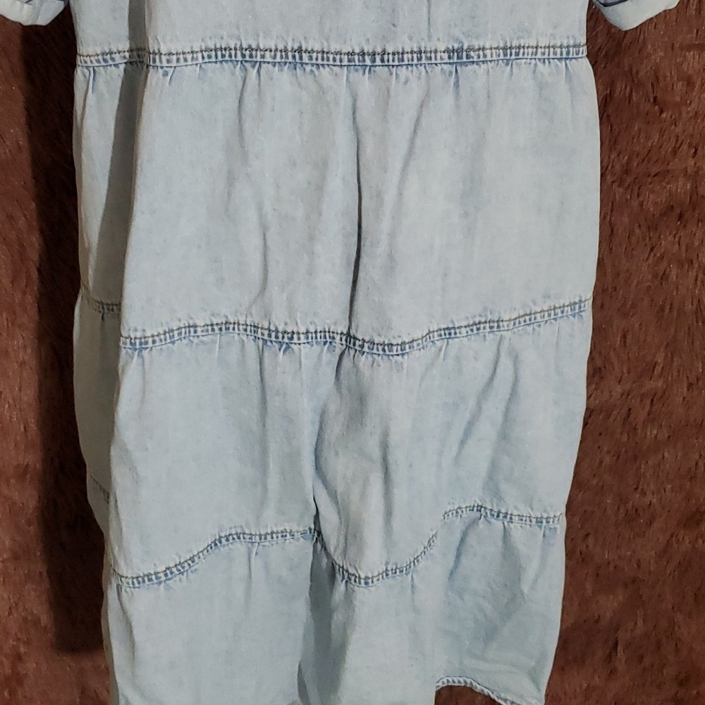 Denim Button Down Washed Blue Dress - Picture 6 of 7